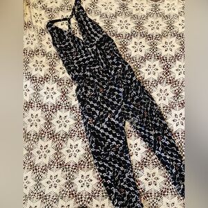 Stylish Black and White with Red Accents Jumpsuit